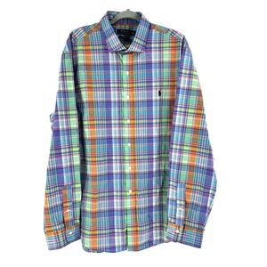 NEW Polo Ralph Lauren Men's Slim-Fit Oxford Long-Sleeve Plaid Shirt XXL Spring